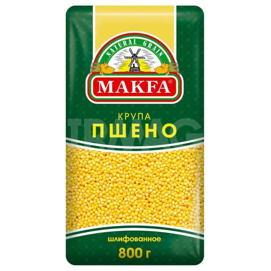 Пшено шлифованное в/с 800г Макфа