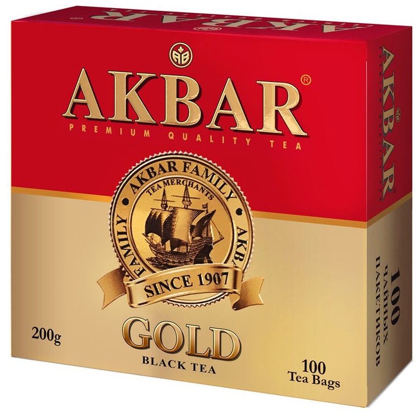 Чай Акбар голд 100пак с/я