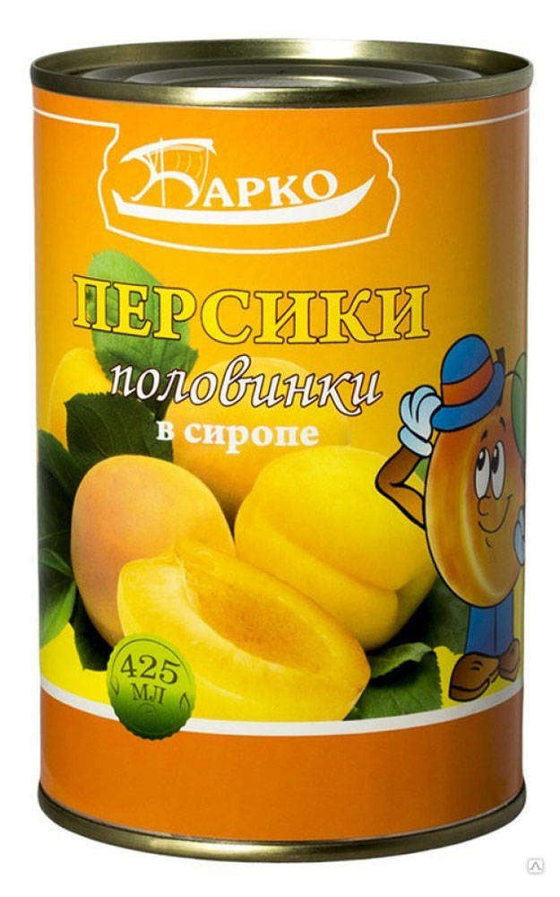 Персики в сиропе 425г Барко