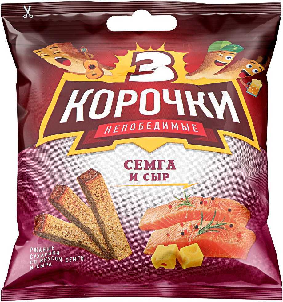 Сухарики Три корочки 40г сыр/семга