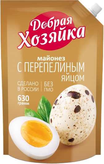 Майонез Добрая хозяйка С перепелиным яйцом 50,5% 630г д/п