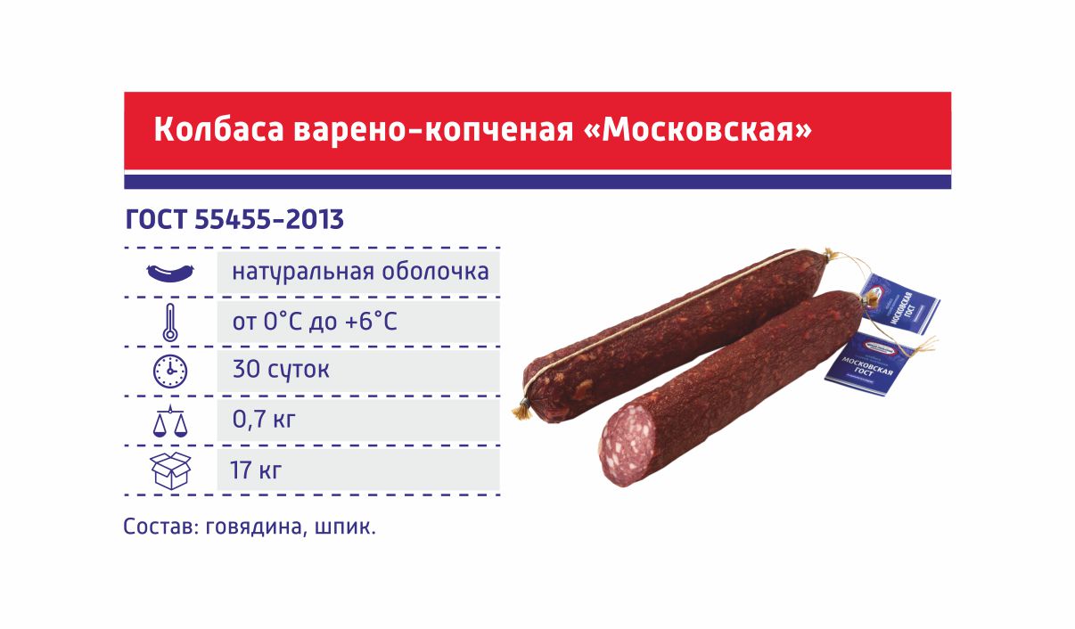 Московская колбаса в/к ЮПМК