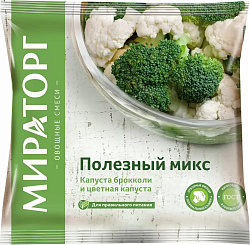 Полезный Микс брокколи и цветная капуста 400г Мираторг