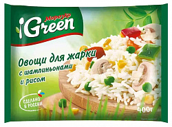 Овощи для жарки с рисом и шампиньонами 400гр Морозко
