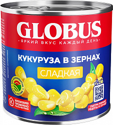Кукуруза сладкая в зернах 340г ж/б Глобус